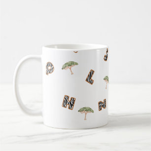 Caneca De Café carta abdominal zebra safari, crianças da escola d