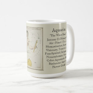 Caneca De Café Carta Astronômica Antiga do Zodíaco de Aquário