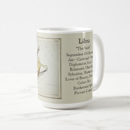 Caneca De Café Carta Astronômica Antiga do Zodíaco de Libra