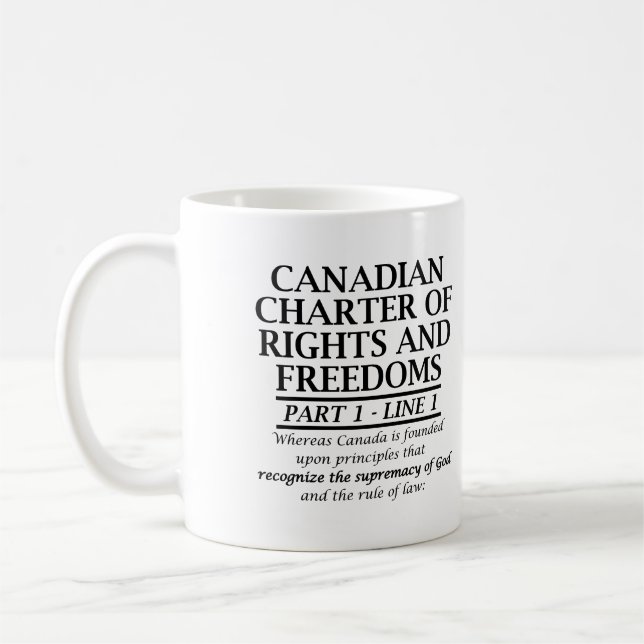 Caneca De Café Carta Canadense Cristã Liberdade Religião Canadá (Esquerda)