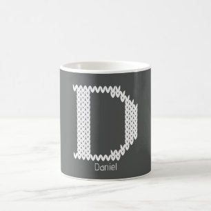 Caneca De Café Carta D de Alfabeto Trançado Aconchegante