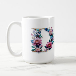 Caneca De Café Carta D Mug de café - Design floral para doação