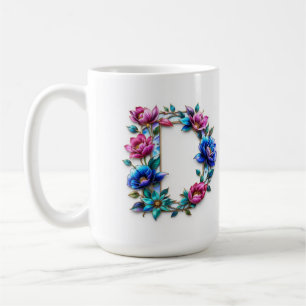 Caneca De Café Carta D Mug de café - Design floral para doação