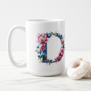 Caneca De Café Carta D Mug de café - Design floral para doação