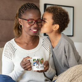Caneca De Café Carta de Foto da Mamãe Moderna Nós Amamos Você