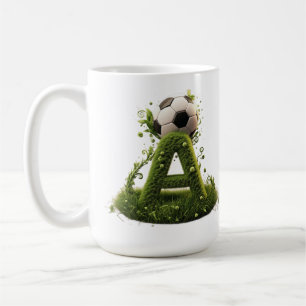 Caneca De Café Carta de Grama Verde Topiaria Com Bola de Futebol