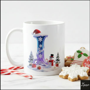 Caneca De Café Carta de Natal Iridescente L com Boneco de Neve