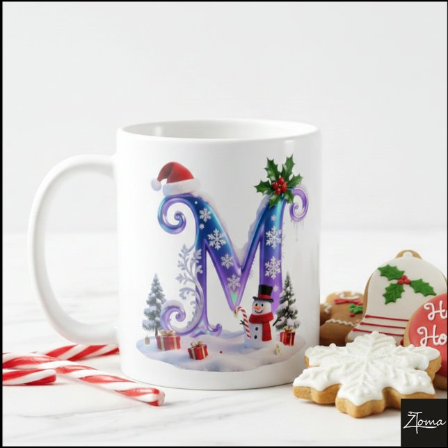 Caneca De Café Carta de Natal Iridescente M com Boneco de Neve (Criador carregado)