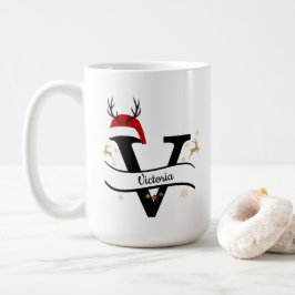 Caneca De Café Carta de Natal V Alfabeto