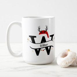 Caneca De Café Carta de Natal W Alfabeto