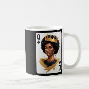 Caneca De Café Carta de Pôquer Rainha de Espadas Afro-Americana H