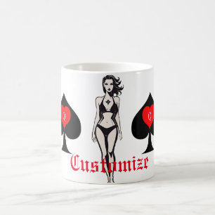 Caneca De Café Carta de Tarot Rainha de Espadas Thunder_Cove