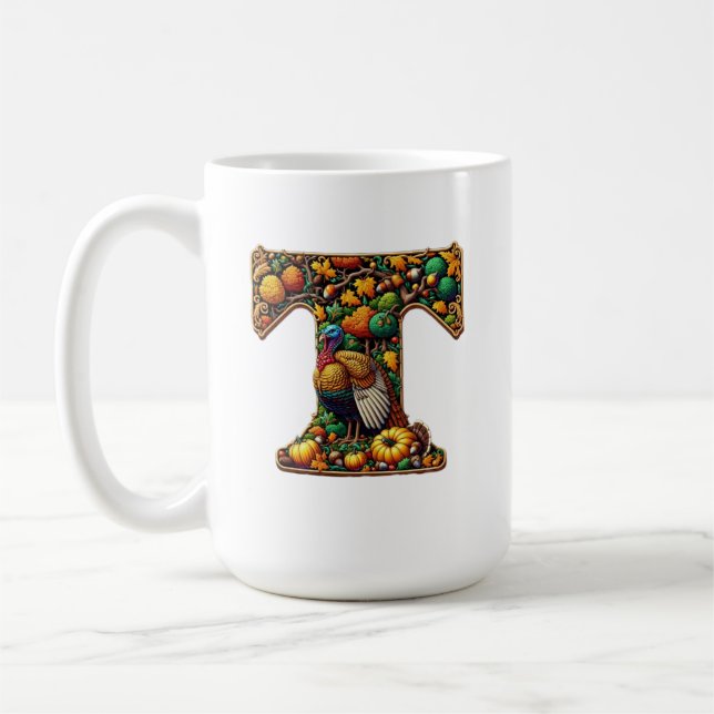 Caneca De Café Carta estilo peru de Ação de Graças (Esquerda)