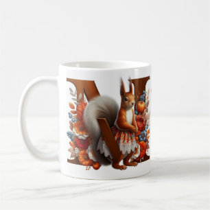 Caneca De Café Carta personalizada M, esquilo, outono