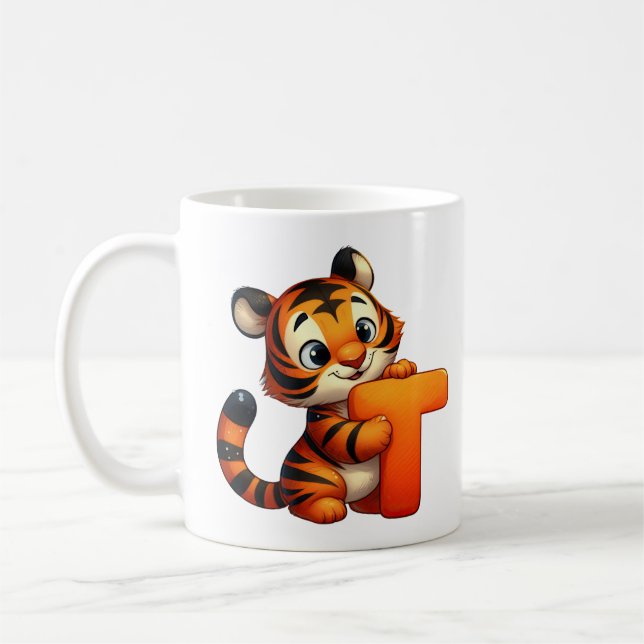 Caneca De Café Carta T como Tigre Clássico, 325 ml (Esquerda)