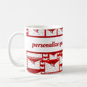 Caneca De Café carta, vermelho, branco, coração, presente, amor, 