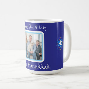 Caneca De Café Cartão com fotos de mensagem HANUKKAH