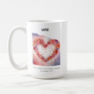 Caneca De Café Cartão de Afirmação Positivo de Amor