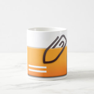 Caneca De Café Cartão de Anexo de Correio