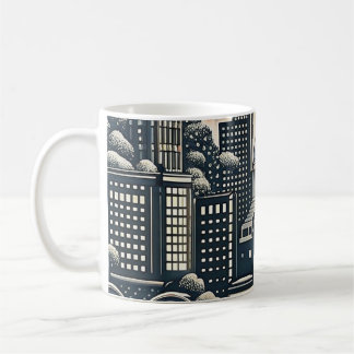 Caneca De Café Cartão de Aniversário de Cidade com Silhueta