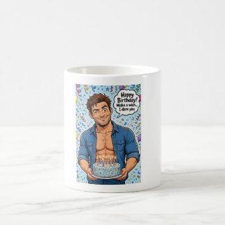 Caneca De Café cartão de aniversário de homem musculoso sarado