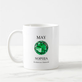 Caneca De Café Cartão de Aniversário Personalizado May Esmeralda