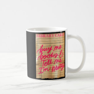Caneca De Café Cartão de biblioteca compra livros e diz rosa engr