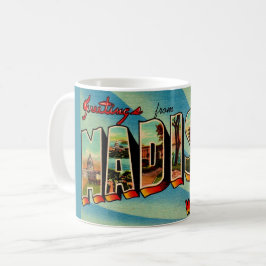 Caneca De Café Cartão de Boas-Vindas de Madison Wisconsin