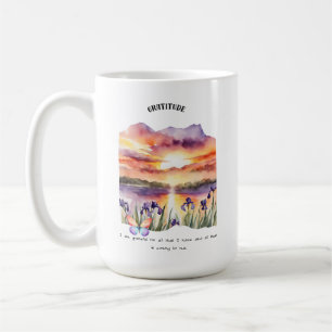Caneca De Café Cartão de Confirmação Positiva Gratidão