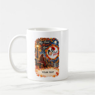 Caneca De Café Cartão de Foto de Outono Romântico de Saudades