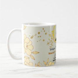 Caneca De Café Cartão de Memória Floral - Lembrança de simpatia