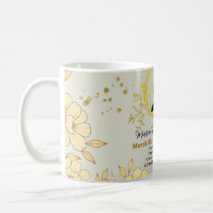Caneca De Café Cartão de Memória Floral - Lembrança de simpatia