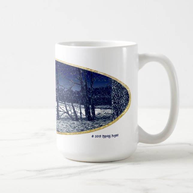 Caneca De Café Cartão de Natal Creek II Mug (Direita)