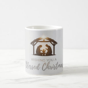 Caneca De Café Cartão de Natal da Cena de Natividade Legante