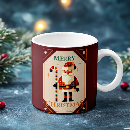 Caneca De Café Cartão de Natal do Papai Noel com Cané Docente