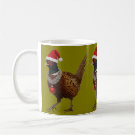 Caneca De Café Cartão de Natal festivo com faisão