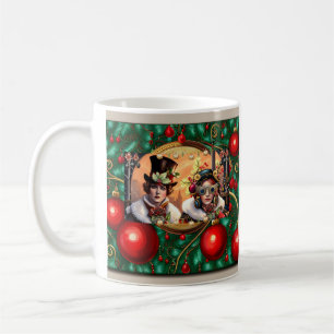 Caneca De Café Cartão de Natal Flat Foliday de Natal Steampunk 2 