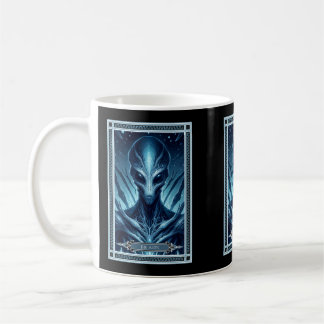 Caneca De Café Cartão de Tarô de Alienígena