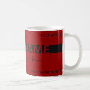Caneca De Café Cartão de visita de banda negra bordeaux elegante