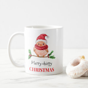 Caneca De Café Cartão magnético de Natal alegre e chilreante