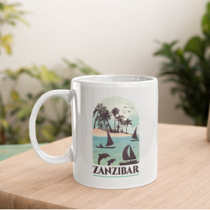 Caneca De Café Cartão magnético Zanzibar Africa Vintage