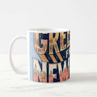 Caneca De Café Cartão Postal Antigo da Estátua da Liberdade de No