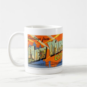 Caneca De Café Cartão-postal com Nova Iorque de grande largura