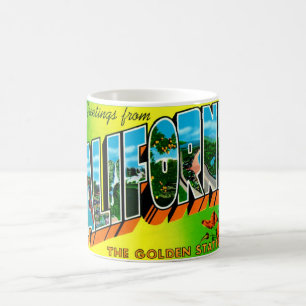 Caneca De Café Cartão Postal de Boas-Vindas da Califórnia