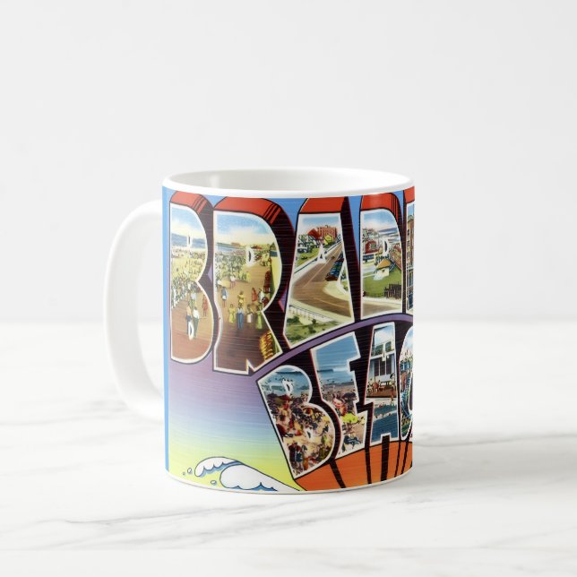 Caneca De Café Cartão postal de Bradley Beach NJ (Frente Esquerda)