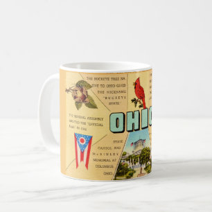 Caneca De Café Cartão postal de fatos vintage de Ohio