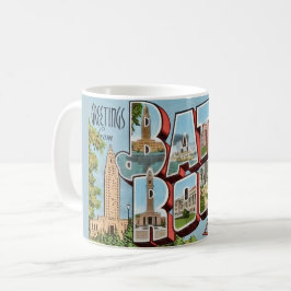 Caneca De Café Cartão-postal de saudações do Baton rouge LA