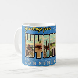Caneca De Café Cartão postal de saudações Wyoming