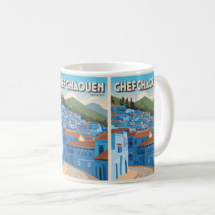 Caneca De Café cartão postal de viagem para Marrocos chefchaoun,