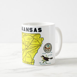Caneca De Café Cartão postal do mapa antigo do Arkansas
